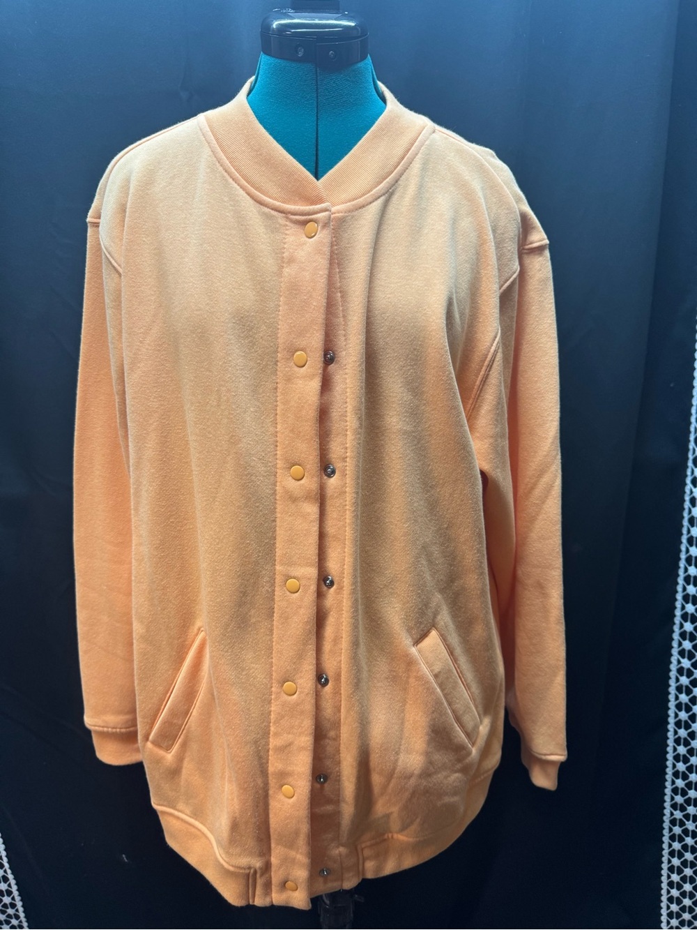 Blair Peach Snap-Front Fleece Jacket